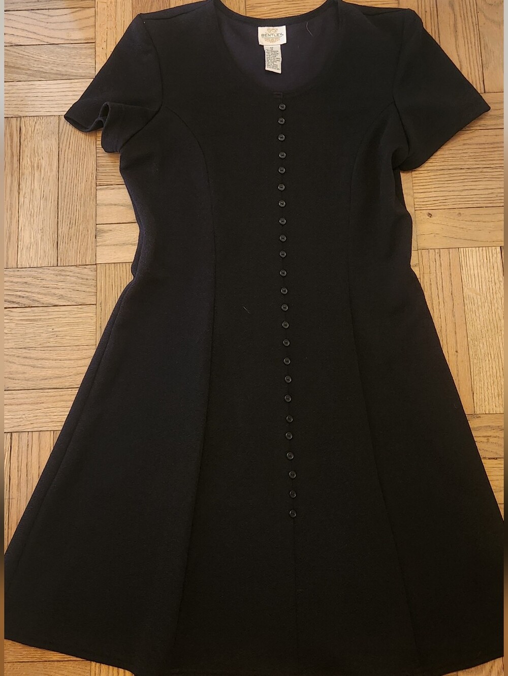 Bentley Navy Knit Dress with Classic Crew Neck
